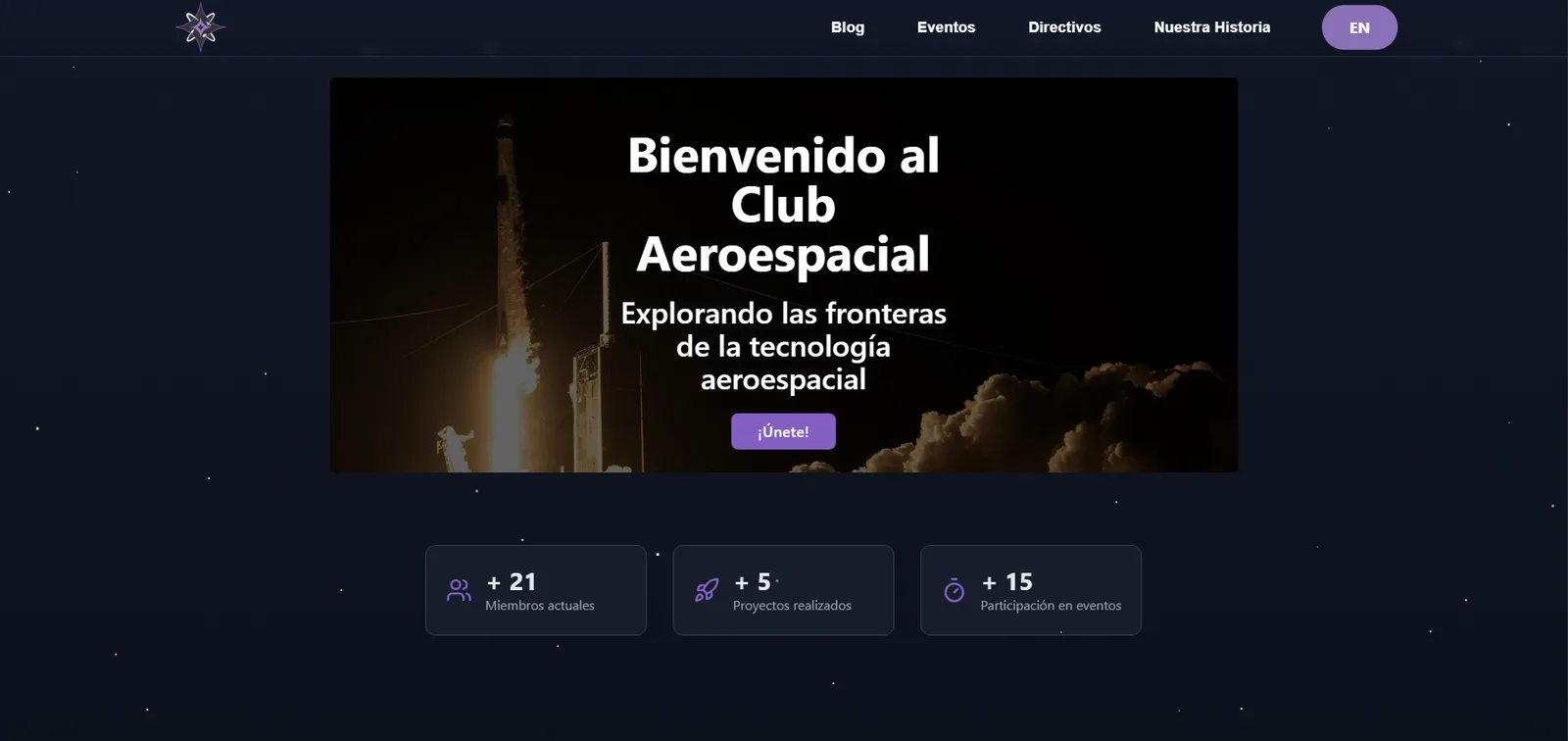 Captura del sitio Club Aeroespacial