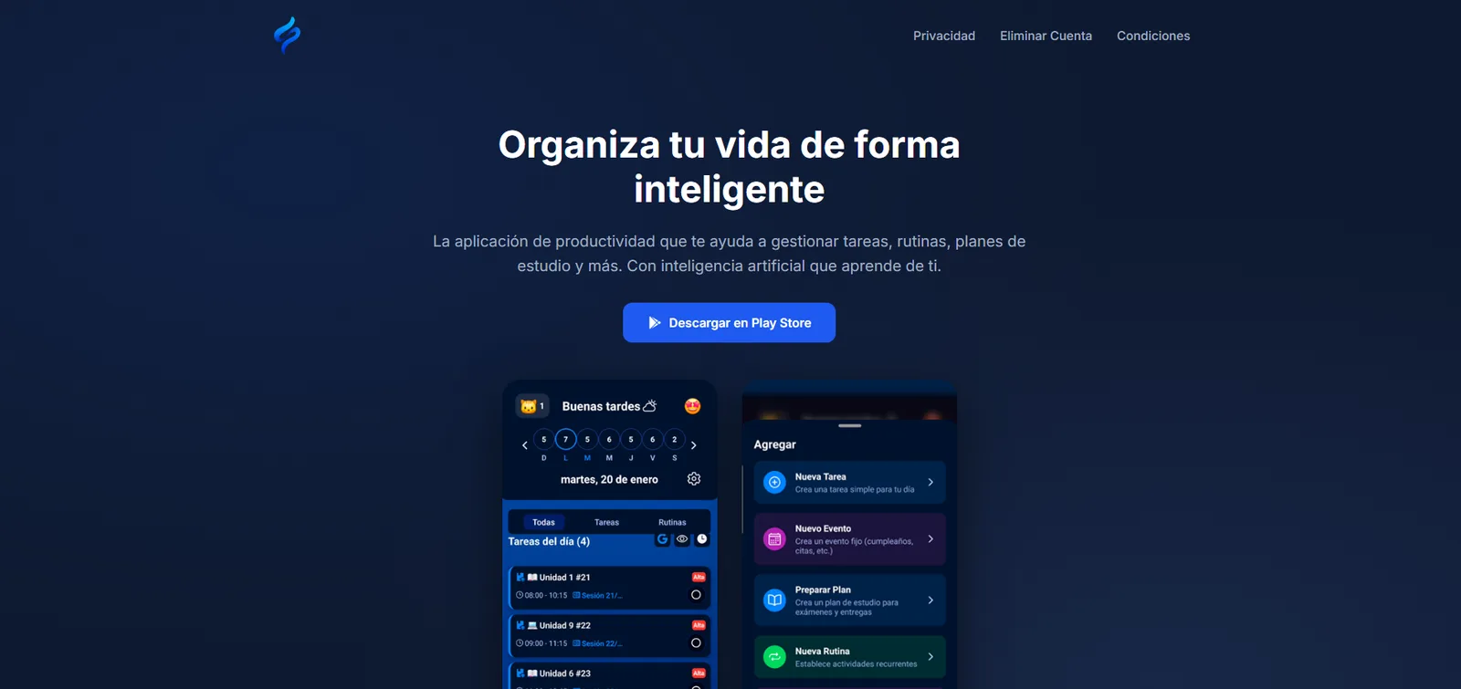 Captura del sitio Plannea